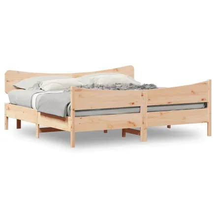 Cadre de lit sans matelas 200x200 cm bois massif de pin 2