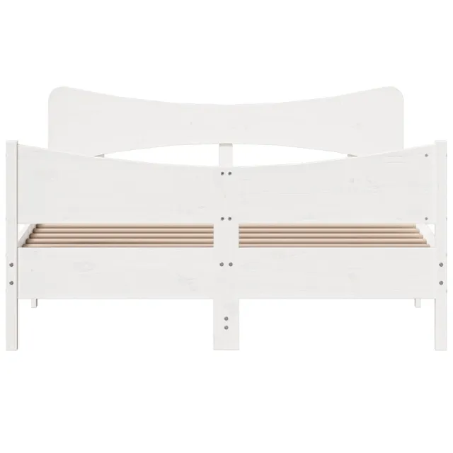 Cadre de lit sans matelas blanc 160x200 cm bois de pin massif