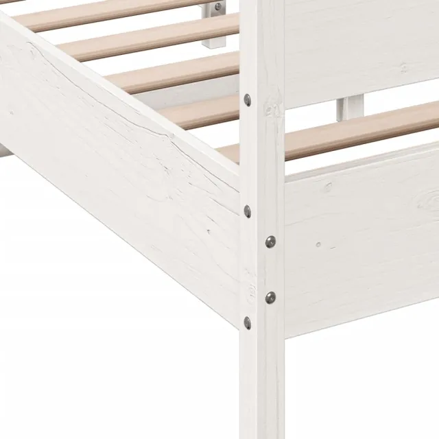 Cadre de lit sans matelas blanc 160x200 cm bois de pin massif