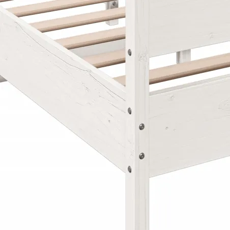 Cadre de lit sans matelas blanc 140x200 cm bois de pin massif