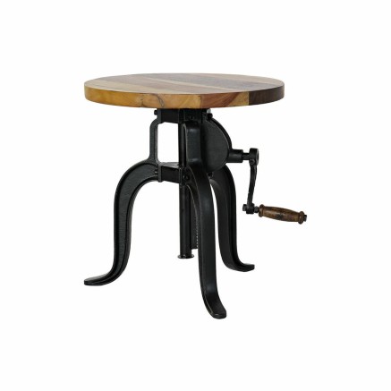 Mesa auxiliar DKD Home Decor Negro Natural Madera Metal 45 x 45 x 42 c