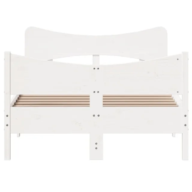 Cadre de lit sans matelas blanc 120x200 cm bois de pin massif