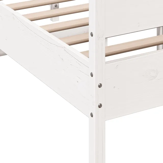 Cadre de lit sans matelas blanc 120x200 cm bois de pin massif
