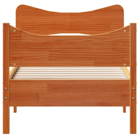 Cadre de lit sans matelas cire marron 100x200cm bois pin massif