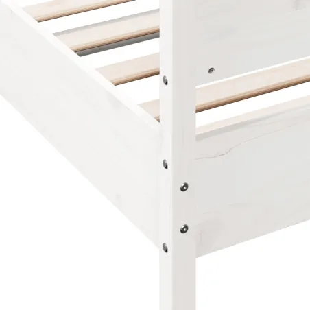 Cadre de lit sans matelas blanc 90x200 cm bois de pin massif