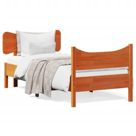 Cadre de lit sans matelas cire marron 90x200 cm bois pin massif 2