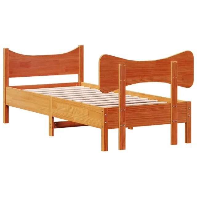 Cadre de lit sans matelas cire marron 90x200 cm bois pin massif