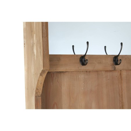 Perchero con Balda DKD Home Decor Marrón Negro Pino Espejo Natural Al