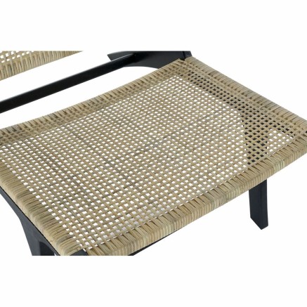 Leunstoel DKD Home Decor Zwart Natuurlijk Hout Teakboom 65 x 78 x 68 c 2