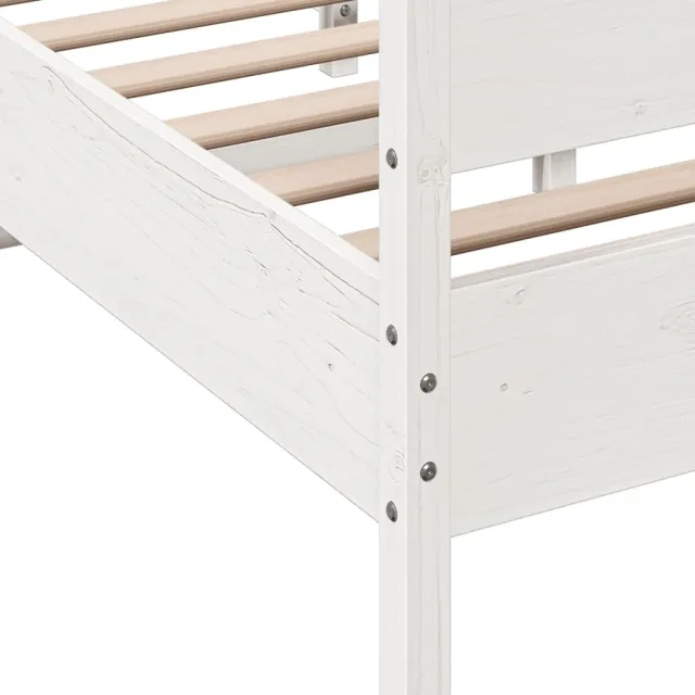 Cadre de lit sans matelas blanc 135x190 cm bois de pin massif