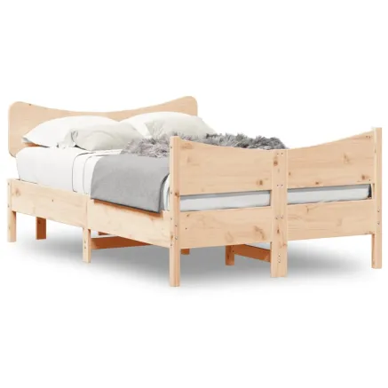 Cadre de lit sans matelas 120x190 cm bois de pin massif 2