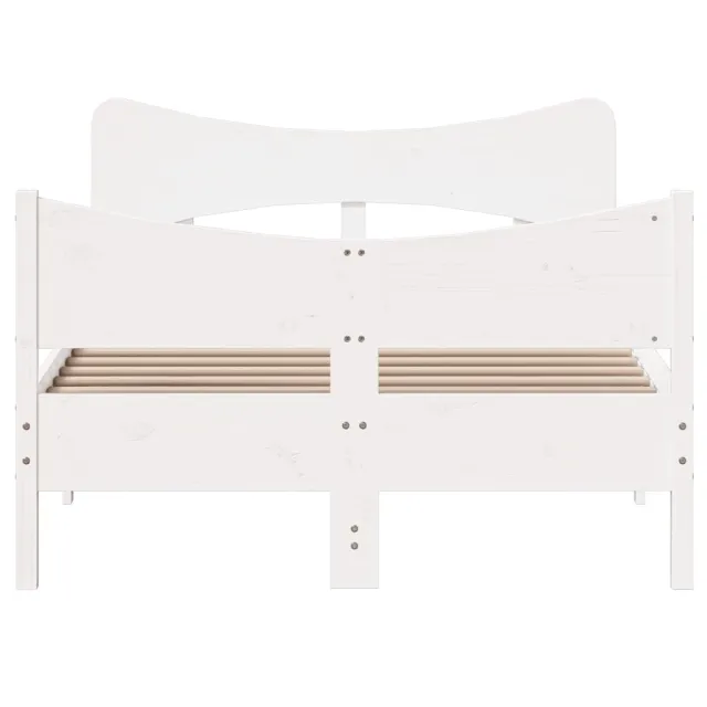 Cadre de lit sans matelas blanc 120x190 cm bois de pin massif