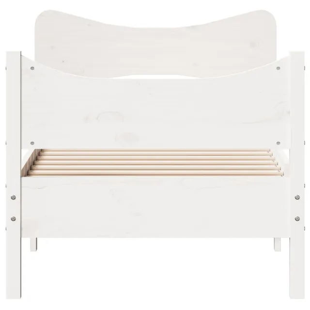 Cadre de lit sans matelas blanc 75x190 cm bois de pin massif