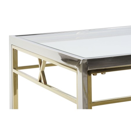 Tavolo aggiuntivo DKD Home Decor S3023046 Cristallo Argentato Acciaio