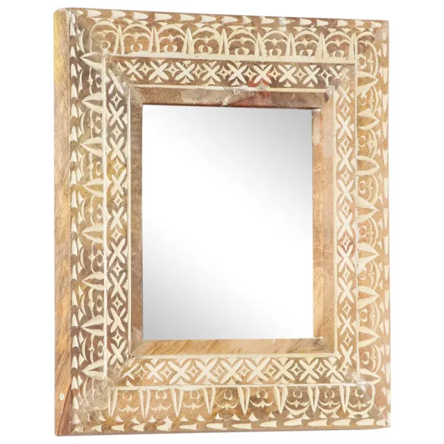 Miroir sculpté à la main 50x50x2,6 cm Bois de manguier solide