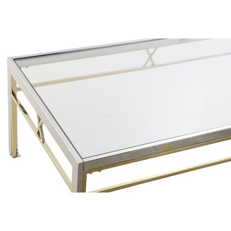 Tavolo aggiuntivo DKD Home Decor S3023046 Cristallo Argentato Acciaio