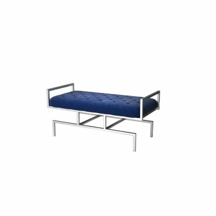 Kruk DKD Home Decor  Blauw Polyester Staal (97 x 44 x 46 cm)