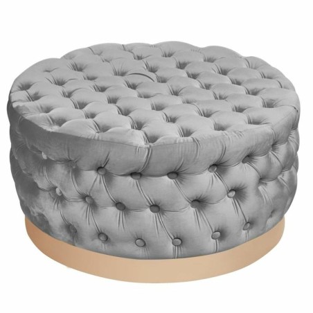 Voetensteun DKD Home Decor Grijs Polyester Hout MDF (78 x 78 x 40 cm)