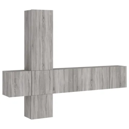 Unités murales TV 5 pcs sonoma gris bois d'ingénierie 2