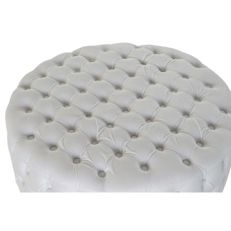 Reposapiés DKD Home Decor Blanco Poliéster Madera MDF (78 x 78 x 40