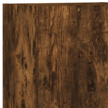 Unités murales TV 5 pcs chêne fumé bois d'ingénierie