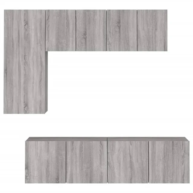 Unités murales TV 5 pcs sonoma gris bois d'ingénierie