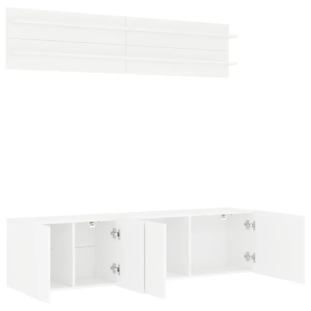 Unités murales TV 6 pcs blanc bois d'ingénierie