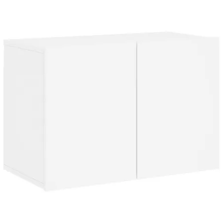 Unités murales TV 6 pcs blanc bois d'ingénierie