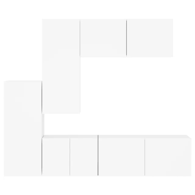 Unités murales TV 5 pcs blanc bois d'ingénierie