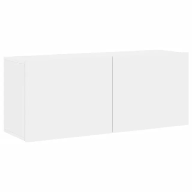 Unités murales TV 5 pcs blanc bois d'ingénierie