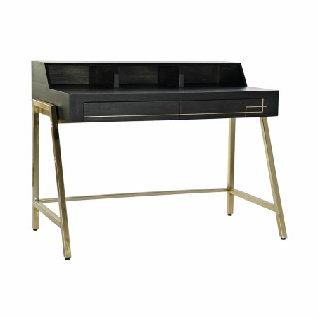 Bureau DKD Home Decor Noir Métal Doré Bois de manguier (125 x 74 x 9
