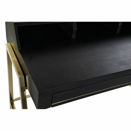 Bureau DKD Home Decor Zwart Metaal Gouden Mangohout (125 x 74 x 93.5 c 2
