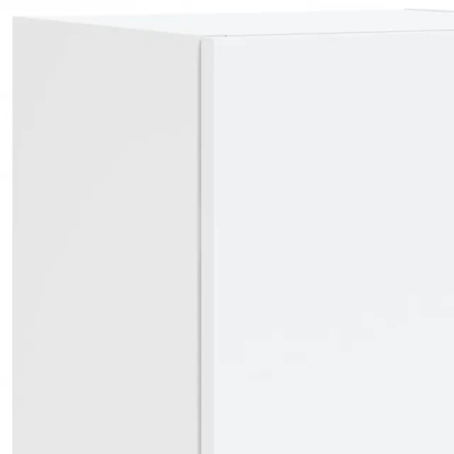 Unités murales TV avec LED 5 pcs blanc bois d'ingénierie