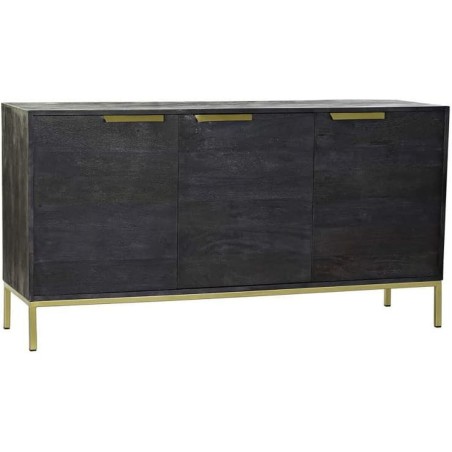 Credenza DKD Home Decor Nero Dorato Legno di mango 145 x 41 x 77 cm