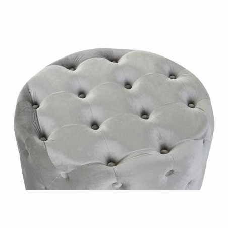 Footrest DKD Home Decor Grey Velvet MDF Wood (80 x 80 x 43 cm) (58 x 5