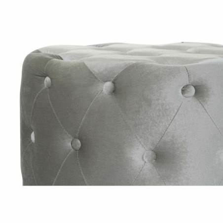 Footrest DKD Home Decor Grey Velvet MDF Wood (80 x 80 x 43 cm) (58 x 5