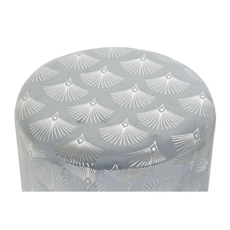 Voetensteun DKD Home Decor Blauw Polyester Metaal Gouden (35 x 35 x 43