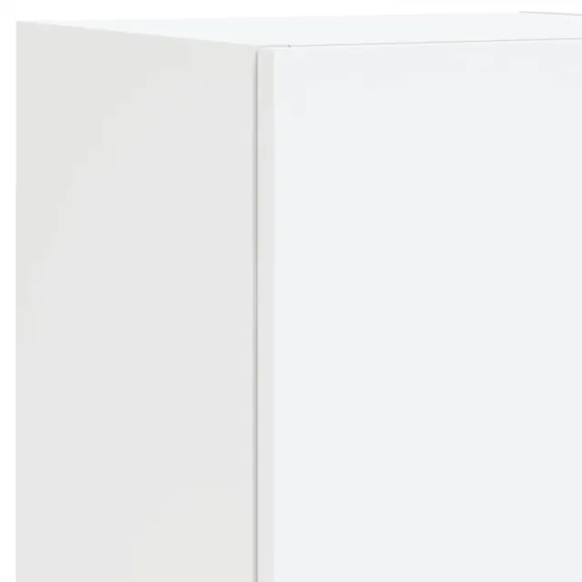 Unités murales TV avec LED 4 pcs blanc bois d'ingénierie