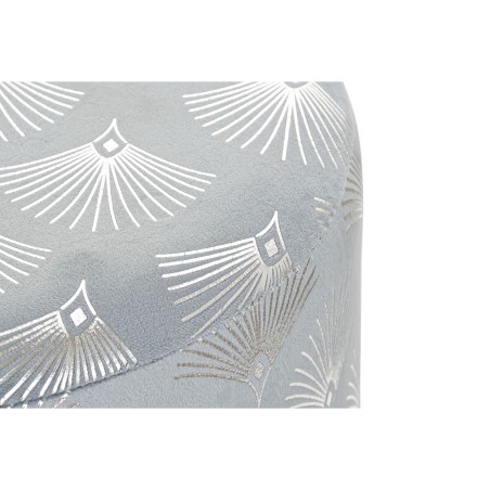Poggiapiedi DKD Home Decor Azzurro Poliestere Metallo Dorato (35 x 35