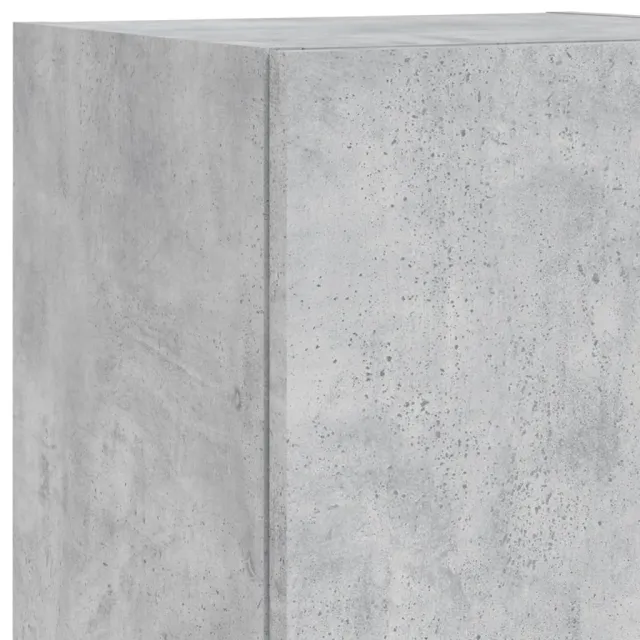 Unités murales TV avec LED 4 pcs gris béton bois d'ingénierie