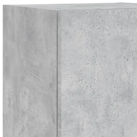 Unités murales TV avec LED 4 pcs gris béton bois d'ingénierie