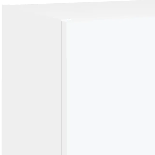 Unités murales TV avec LED 5 pcs blanc bois d'ingénierie