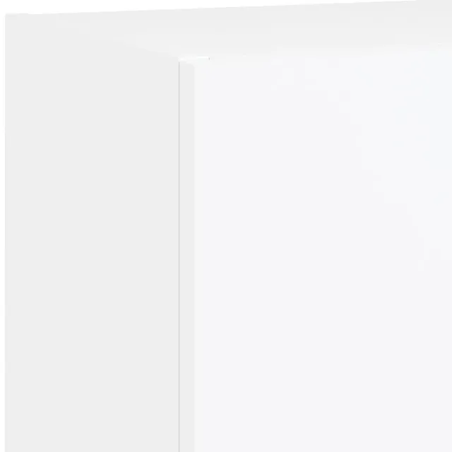 Unités murales TV avec LED 5 pcs blanc bois d'ingénierie