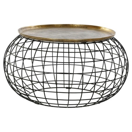 Table d'appoint DKD Home Decor 80 x 80 x 44 cm Noir Doré Aluminium Pl