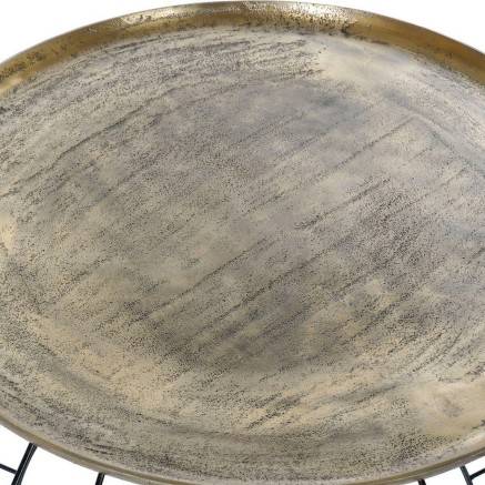 Mesa auxiliar DKD Home Decor 80 x 80 x 44 cm Negro Dorado Aluminio Pl 2
