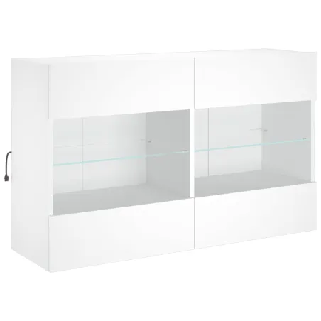 Ensemble de meubles TV muraux 6 pcs avec lumières LED blanc