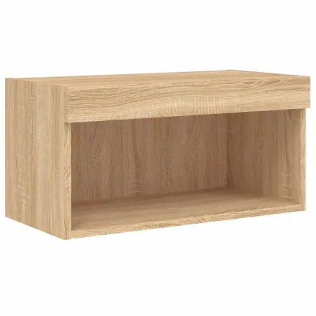 Ensemble de meubles TV muraux 6pcs et lumières LED chêne sonoma