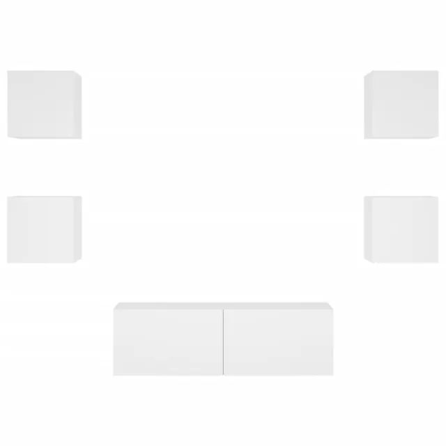 Meuble TV muraux 5 pcs avec lumières LED blanc