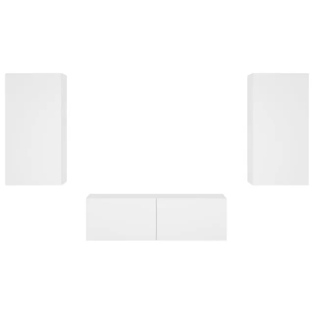 Meuble TV muraux 3 pcs avec lumières LED blanc