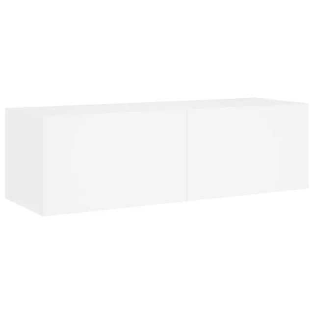 Meuble TV muraux 4 pcs avec lumières LED blanc